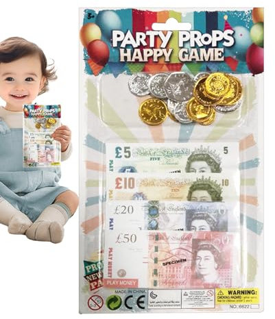 Générique Faux Argent,Billets Jouets - Accessoire Jeu De Rôle Éducatif pour Découverte Maison École Anniversaire Garçons Filles