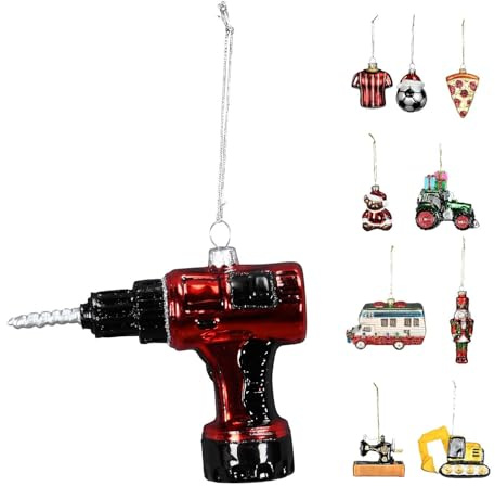 NETPROSHOP Weihnachtsbaumanhänger Weihnachtsdeko Weihnachtsschmuck 1 Stück Höhe 8-10 cm, Farbe:Bohrmaschine
