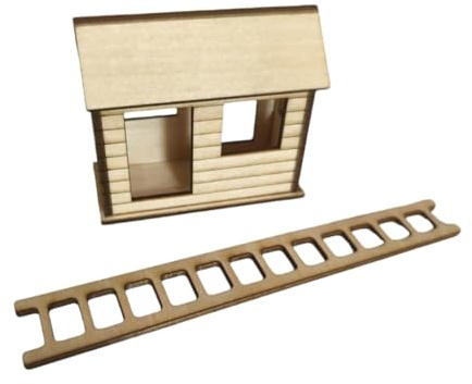 ECVGHD Einzigartige Mini-Baumhaus-Holzfigur für Zimmer, ästhetisch und Blumentopf-Display
