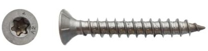 100 Vis Bois Tête Fraisée Torx T40 8 x 30 mm - Inox A2 - D-Work