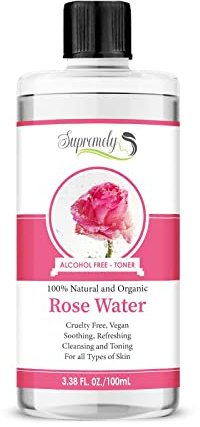Supremely Rose Water Facial Toner, 100ml | 100% Natural & Vegan, Alcohol-Free, Hydrating Mist, For Face & Hair