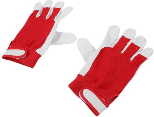 jojofuny 1 Pair Planting Gloves Garden Sticky Band Gloves for Planting and Weeding, Hogskin and Cloth Material, Thick and Breathable, Prevent Dead Leaves and Dust, Sturdy Garden Tools