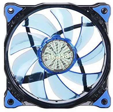 Akasa 12 cm LED Vegas PC Case Fan - Blue/Black