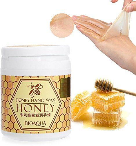 Mascarilla de cera para manos, 170 g, Mascarilla de mano de miel y leche efecto exfoliante e hidratante cuidado de las manos con cera para manos de miel de leche, mascarilla nutritiva para manos