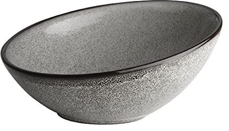 Olympia Mineral Porcelain Sloping Bowls 175mm 430ml Pack of 6, Grey | Angled rim provides a natural feel, offering a rustic effect suited for serving commercial side dishes or desserts.