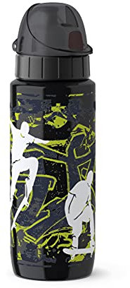 Emsa 518363 Trinkflasche Drink2Go Light Steel | 0,6 L | Edelstahl | Auto-Close Verschluss | 100% auslaufsicher & spülmaschinenfest | Robust & federleicht | Skateboard
