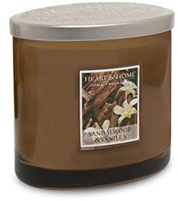 Heart & Home Twin Wick Ellipse Candle (Sandalwood & Vanilla)