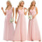 Ever-Pretty Robe de Demoiselle d'honneur Une épaule Femme A Line LongueMousseline de Soie Rose Clair 52EU