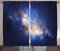ABAKUHAUS Galaxie Rustikaler Gardine, Immense Raum Loch anzeigen, Schlafzimmer Kräuselband Vorhang mit Schlaufen und Haken, 280 x 175 cm, Nachtblau