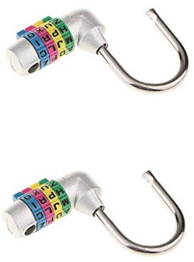 perfk Lot de 2 Cadran à Lettres Combinaison Cadenas Code de 4 Lettres Verrouillage pour Boîte, Casier