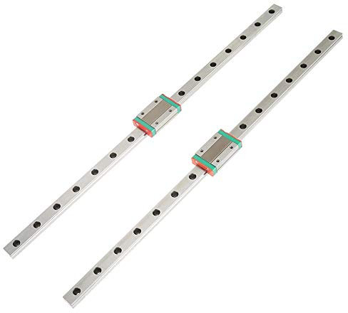 Linearführungen, 2 Stück 400 mm / 15,7 Zoll LML12H Linearführung 4-Punkt mit MGN12H-Gleitblöcken Lagerstahlführung mit Blöcken