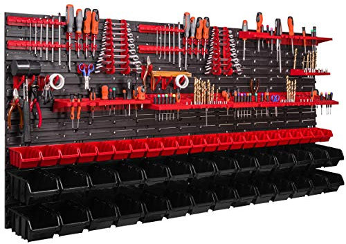 botle Werkzeugwand 1728 x 780 mm Stapelboxen Werkzeughalter Wandplatte Halterungsschienen Garage Lager Werkstatt Hobby (ITBNN600x6-U2122-MIX54)