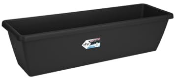 Elho Barcelona XL 60 - Übertopf für Balkon & Außen Schwarz/Living Schwarz 60 cm