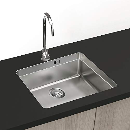 Boston - Fregadero Sobre Encimera / Bajo Encimera 50x50 / 45x40 | 1 Seno | 20 cm Profundidad | Acero Inox Aisi 304 (50x50 / 45x40)