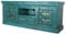 Fernsehkommode Harim 150x40x61 cm (BxTxH) türkis aus Massivholz geschnitzt mit Messingintarsien verziert Vintage Echtholz TV-Lowboard Wohnzimmer Boho Chic TV-Schrank CATV170