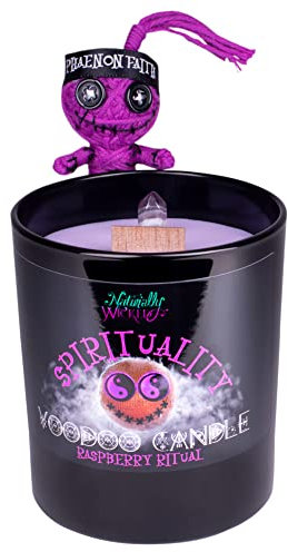 Naturally Wicked Voodoo Spiritualitäts Kerze | Inc Voodoo-Puppe & Kristallstab | Vegane Kristallzauberkerze