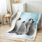 Pinguin Decke Niedliche Pinguin Wohndecke Lustige Tier Fleece Fuzzy Decke für Bettsofa Kinder Niedlich Polar Tier Muster Kuscheldecke Ultra Weich Warme Decke 150x200cm