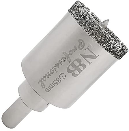 NBB Brocas de diamante con vástago triangular, corona diamante, taladrar en húmedo en mármol, piedra lujo, cerámica, granito, azulejo, vidrio, tec. galvanizada, en taladros de cable o sin cable(35mm)