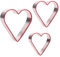 Herz Ausstecher Set - 3 Stück Valentinstag Ausstecher Edelstahl Herz Keksausstecher mit rotem Umwelt PVC -10,8cm,8,7cm,5,7cm