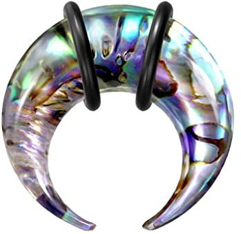 beyoutifulthings Dehn-Stab Taper Buffalo Horn Abalone Muschel O-Ringe Dehnanhänger Universal-Piercing Ohr-piercing Ohr-Schmuck 6-mm