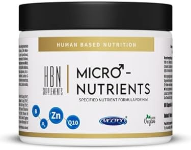 HBN - Micronutrients - Male - 60 Kapseln I Vitamine I Mineralstoffe I Coenzym Q10 I Lutein I Spirulina I MGCPQQ® I vegan