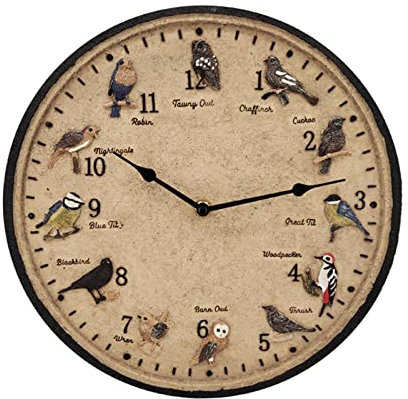 predolo Wanduhr Im Vintage Stil für Den Außenbereich, Leise, Kunstharz, Handgefertigt, wasserdichte Quarzuhren für Den Garten Außerhalb Der Bauernhausdekorati