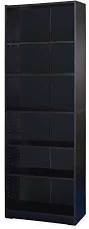 Absolute Deal Tall Narrow Bookcase Storage Unit With Adjustable Shelving Furniture For Living Room Home Office, Black, 60 x 29 x 180 cm
