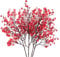 SLFYEE 4pcs Künstliche Pflanzen Zweige Rot Kunstblumen Pflaumenblüte Trockenblumen Zweige Getrocknete Blumen Deko für Hochzeit Party Vase Winter Zuhause Tischdeko Dekoration 52cm
