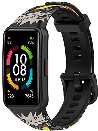FTRONGRT Uhrenarmband Kompatibel mit Huawei Band 6 Pro, Weiches Silikonarmband, Ersatzarmband für Huawei Band 6 Pro.Pikachu