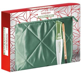 Deborah Milano - Pochette Idea Regalo Formula Pura, include Mascara Volume e Forza e Matita Occhi Formula Pura BIO n.01 Black, N.01