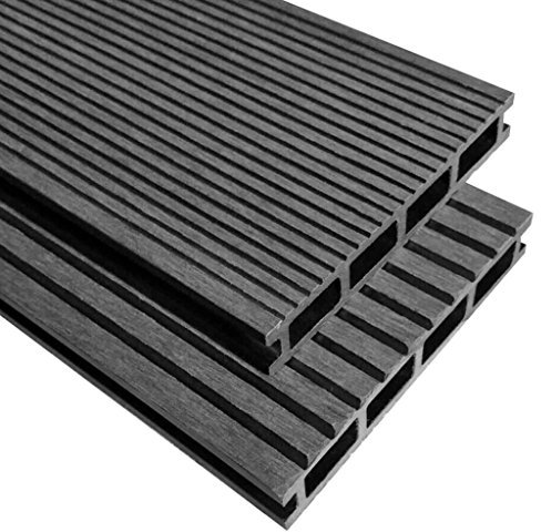 Festnight WPC Terrassenplatten 400 x 15 cm 48er Spar Set für 30m² Grau in Holzoptik für Garten Balkon Bodenbelag mit Drainage und Klicksystem Terrassendielen Balkonfliesen Klickfliesen Holzfliesen