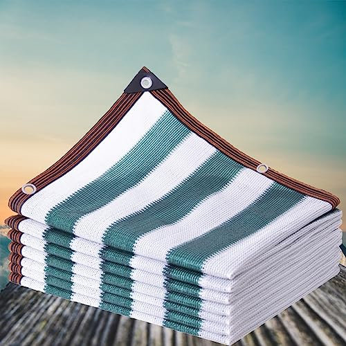 TMGJShd Tenda A Vela Ombreggiante Rettangolare Rete Ombreggiante Protezione Solare Tessuto Ombra Con Occhielli Tenda Da Sole Privacy Protezione Uv Al 90%. (Verde/Bianco / 7 * 27m / 23ft*88.6ft)