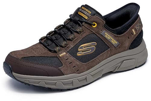 Skechers Men's Oak Canyon Consistent Winne Hands Free Slip-in Sneaker,Brown/Black,11 Extra Wide
