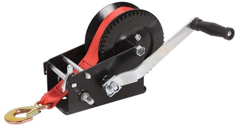 VAIDPRO Boat Trailer Winch Hand Winch 3500lbs Heavy Duty Hand Crank Winch with 33ft Polyester Strap, Manual Operated Ratchet ATV UTV Boat Trailer Marine