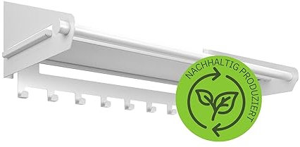Gorillz Switch Metallgarderobe weiß - Garderobe Wandmontage - Wandgarderobe aus Metall mit Hutablage - sabile Garderobe mit Hakenleiste für Jacken, Mäntel & Schals - offene Eingangsgarderobe