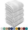 LEBENGOOD Grand Ensemble de Serviettes de Bain, Douche, Coton Premium, 550 g/m², 4 pièces (90x170), Extra Douces, absorbantes et résistantes(4 90X170 Blanco)