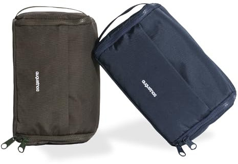 augustnoa Dopp Kit - Kulturbeutel Reisetasche mit mehreren Fächern, Rasiertasche für Herren, wasserabweisend, aus 100% recycelten Materialien, Marineblau, Praktisch: