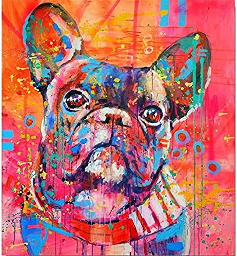 Diamantgemälde für Kinder, 5D, bunt, französische Bulldogge, DIY, Malen nach Zahlen, Diamantgemälde für Erwachsene, Geburtstagsgeschenke, 30 x 40 cm