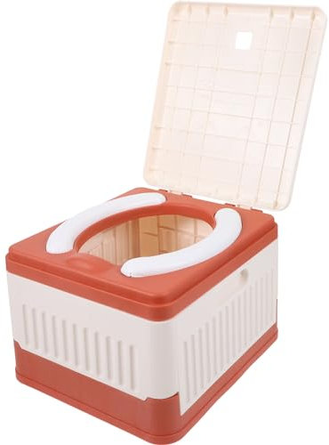 JECOMPRIS Toilette Portable Pliable pour Camping Urgence Voyage Accessoire De Toilette pour Adultes Et Garçon Fille Espace Facile à Transporter Matériaux Durables Rouge Camélia PVC