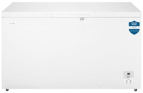 Teknix CH420 Freestanding Chest Freezer - 420L Capacity - Suitable for Garages, Outbuildings and Sheds - Refrigeration Mode - Temperature Control - 4 Star Freezer Rating - White