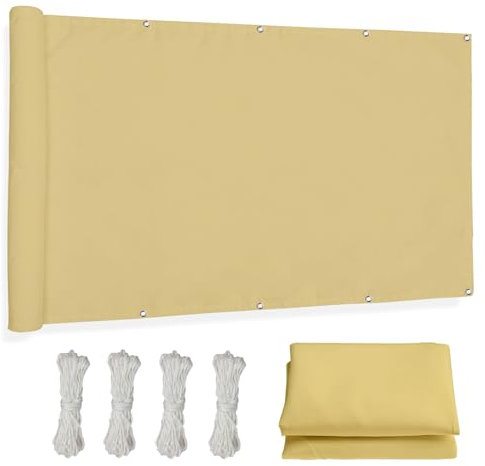 Sonnensegel Wasserdicht Rechteckig 3.5 x 3.5 m Wintergarten und Terrassen Beschattung wasserabweisend, UV-beständig Rechtwinklig Gartenüberdachung Pflanze Pergola Zaun Balkon, Sandgelb