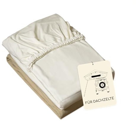 TILLHÅLL Dachzelt Spannbettlaken 240x140 cm & 240x160 cm | weiches Dachzelt Spannbetttuch aus zertifizierter Baumwolle | Bettlaken für Dachzelte mit Überlänge