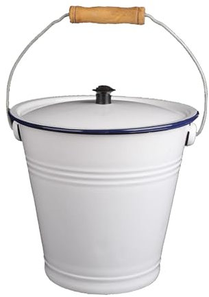 MagiDeal Seau en métal émaillé avec poignée, bac à Nourriture isolé à paroi épaisse, Seau à Glace en émail pour fête prénuptiale, activités de Plein air, 4.5L