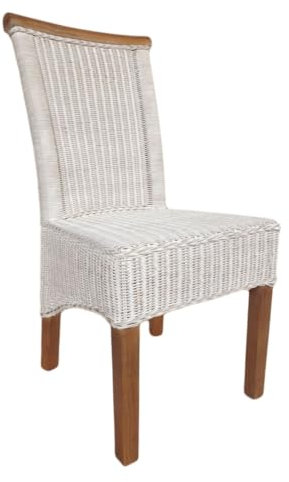 Amago home Esszimmer Stuhl Rattanstuhl Esstisch Stuhl weiß Perth Rattan Natur Korbstuhl nachhaltig Farbe ohne Sitzkissen