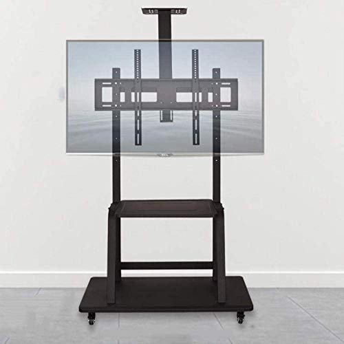 Support de Table pivotant Universel pour téléviseur en Acier Inoxydable, Petit Support de Sol pour téléviseurs de 32 à 70 Pouces, Support d'angle de Sol Noir sur roulettes en Fonte