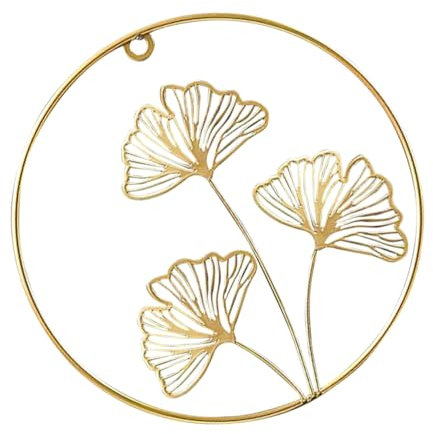Cabilock Ginkgo-eisenanhänger Wanddekoration Ginkgo-hängeornament Balkondekoration Eisenhandwerk Dekoratives Ginkgo-design Ohne Löcher