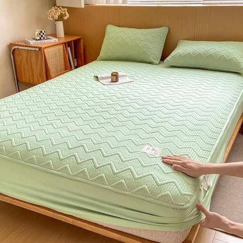 JIANINGHOME Bettlaken mit 135x200,Mikrofaser Gesteppte Matratzenauflage Matratzenschoner Unterbett - atmungsaktiv