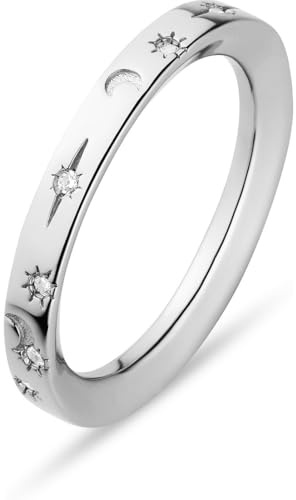 JETTE Damen-Damenring 925er Silber Zirkonia