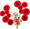 12 Stück Papierfächer，Hochzeitsfächer, Perlendekoration, Hochzeitszimmer,Hintergrund, Wandlayout, Fensterdekoration， Geeignet Für Hochzeits-Hintergrundwand, Geburtstagsparty-Dekoration(rote Perle)