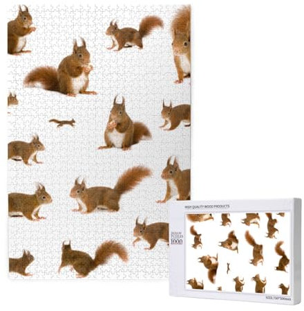 Carino - Scoiattolo carino, Puzzle 1000 pezzi Puzzle in legno Giocattolo Gioco per famiglie Decorazione da parete per adulti Adolescenti